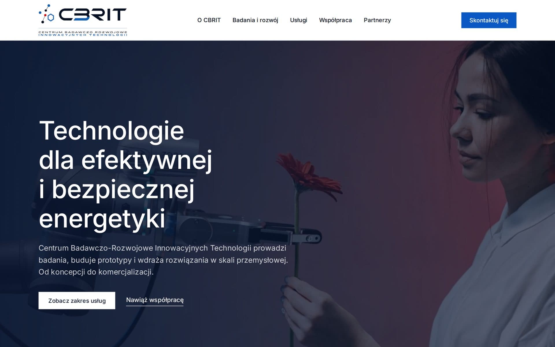 Strona główna cbrit.org z hasłem o technologiach dla energetyki
